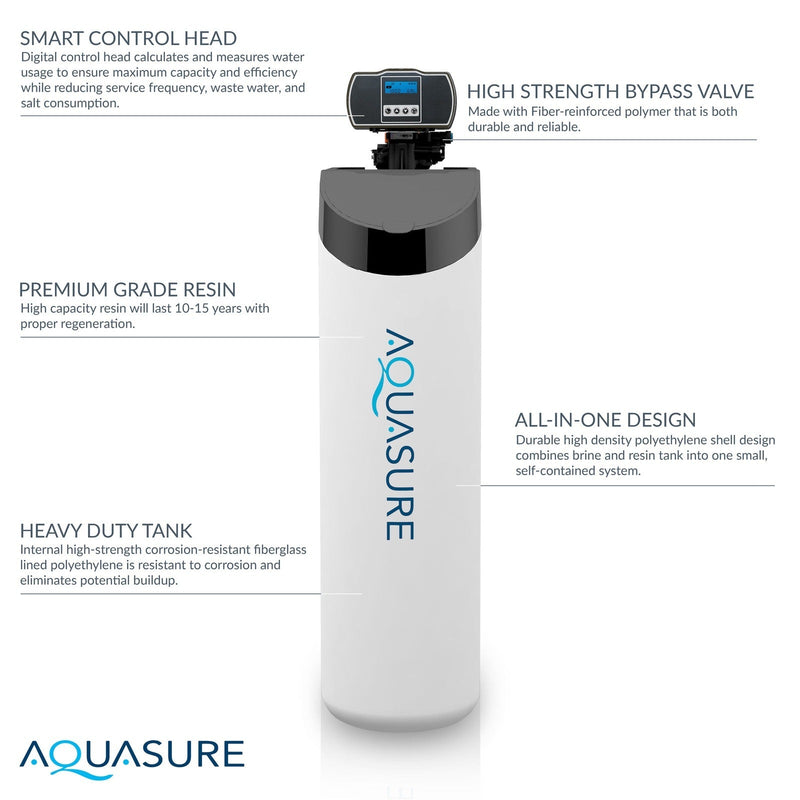 Aquasure Signature Lite Series Water Treatment System with All-in-One Water Softener - 75 GPD Reverse Osmosis Filtration System