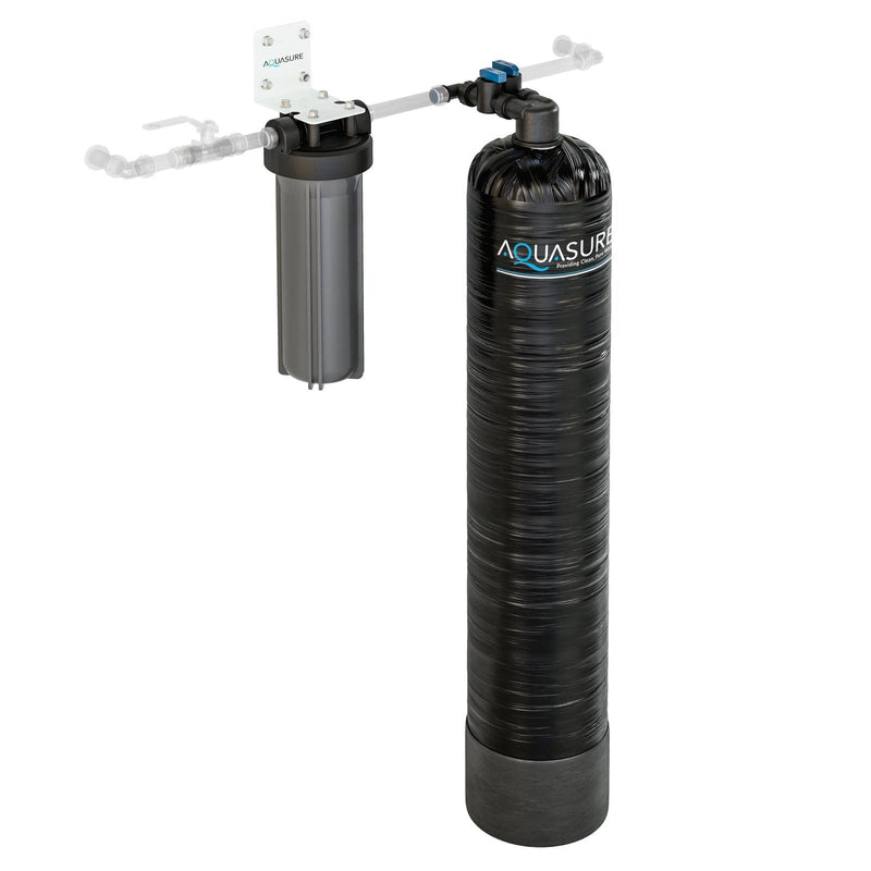 Aquasure Serene Series | 10 GPM Whole House Salt-Free Water Conditioning/Softening System with Triple Purpose Pre-Filter