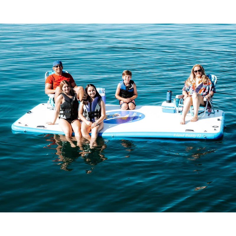 Island Hopper Island Buddy 12 Foot Inflatable Water Platform & Dock - IH-BUDDY-12