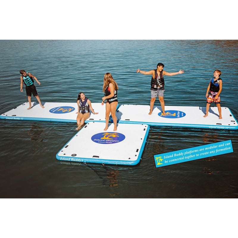 Island Hopper Island Buddy 12 Foot Inflatable Water Platform & Dock - IH-BUDDY-12